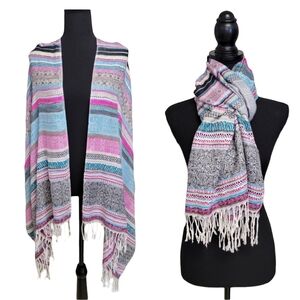 Pashmina 100% Cashmere Boho Shawl/Scarf/Wrap With Fringe 68"x 26.5"